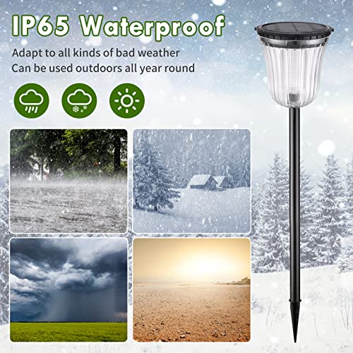 Solar Pathway Lights Super Bright 200 lumens with 2-in-1 Warm White and Daylight Modes, Solar Lights Outdoor Waterproof for Yard, Path, Sidewalk, Driveway or Walk Way Light(2 Pack) - size: 2 Pack-200 Lumen