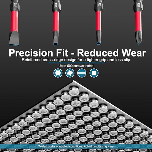 42-Piece Impact Screwdriver Bit Set, S2 Steel Magnetic Impact Driver Bits | with 1/4" Hex Bit Holder, Heavy Duty Drill Bit Set for Power Drill, Impact Driver, DIY & Home Repair - style: 42Pcs Screwdriver Bits Set