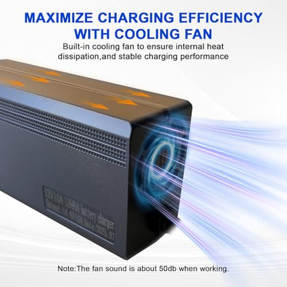 14.6V 10A LiFePO4 Battery Charger Designed for 12V Lithium Battery, AC-DC Smart Charger, Battery Maintainer, Built-in Safety Protections, Support 0V Charging Function - color: 14.6V 10A