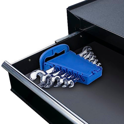 EFFICERE 5-Piece Double-End SAE Flare Nut Wrench Set in Rack, Size 1/4, 5/16, 3/8, 7/16, 1/2, 9/16, 5/8, 11/16, 3/4, 7/8” | Cr-V Steel, 6-Point Head, Best Line Wrench for Fuel, Brake, Air Conditioning - size: SAE Set, 5-Piece