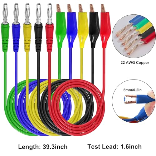 Linkhood 21PCS Back Probe Kit, Banana Plug to Copper Alligator Clip Automotive Test Leads Set, Insulation Wire Piercing Probes, Test Wires for Car Repairing Diagnostic Circuit Testing (20)