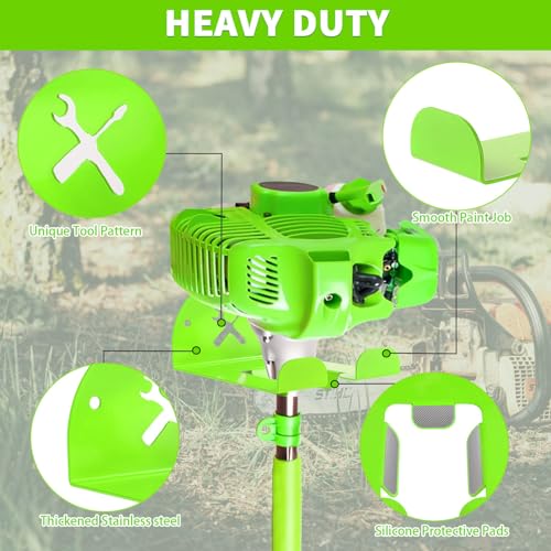 Upgraded Trimmer Rack Wall Mount - 8" Heavy Duty Weed Eater Hanger for Garage Wall, Garden Power Tool Holder Organizer Hooks for Grass Trimmer, Hedge Trimmer, Leaf Blower and Chainsaw, Green, 4 Pack - color: Green-4Pack