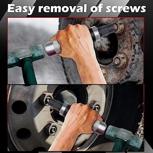 1/2" Hand Manual Reversible Impact Driver Set Extractor-12 PCS Impact Screwdriver S2 Steel Much More Durable Disengage Rusted Fasteners (3/8) - size: 3/8 Long