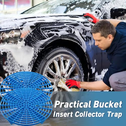 Tallew Car Wash Bucket Insert Grit Traps for Car Washing Detailing Kit Accessories Cleaning Tool Fits 12 Inch Diameter Bucket or 3-5 Gallon(Blue,4 Pieces) - color: Blue