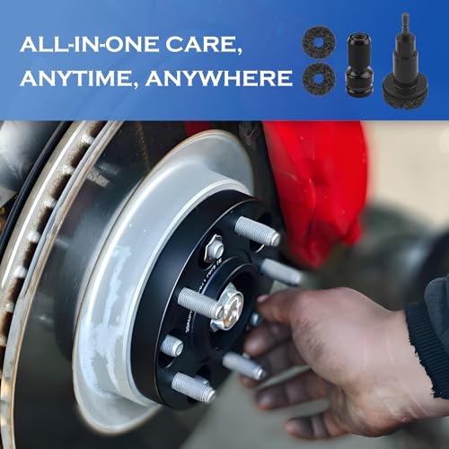 5PCS Wheel Hub Cleaning Tool,Polishing Rustproofing Wheel Hub Cleaning Kit with 3 Grinding Discs,Wheels Stud Cleaner Fits Power Drill 1/2" Impact Wrench for Cars Trucks - color: 5PCS