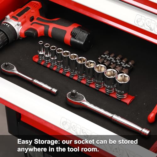 CASOMAN 11PCS 3/8" Drive 6 Pt. Mid-Length Socket Set, SAE, Mirror Chrome Finish, 1/4", 5/16", 3/8", 7/16", 1/2", 9/16", 5/8", 11/16", 3/4", 13/16", 7/8" - size: 3/8"Dr., Mid-Length, 6.4 to 22.2mm