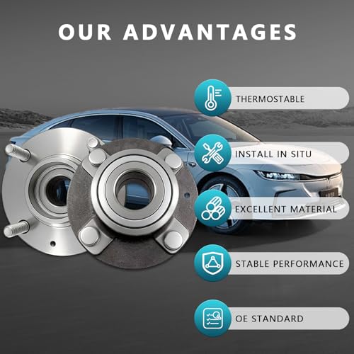 512194 Rear Wheel Bearing Hub Assembly for 2005-2009 Kia Spectra Spectra5 | Hub for Hyundai Elantra 2001-2006, Non-ABS, Eliminates Noise, Fixes ABS & Hub Issues, Simple Installation, Direct Bolt-On - size: 512194