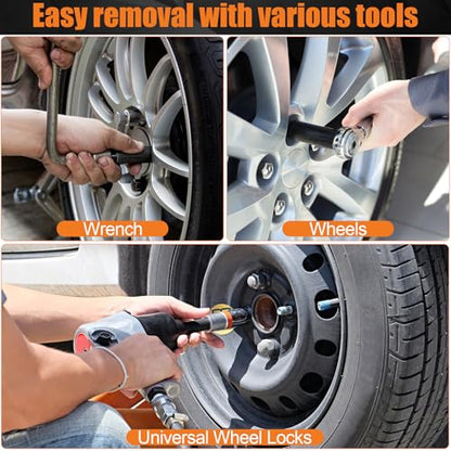 2-Piece 6 & 7 Spline Lug Nut Socket Set - Locking Lug Nut Removal Tool for Aftermarket Spline Drive | Easy Install/Removal of Wheel Locks, Universal for Car/Truck Wheel Maintenance - size: 2 Pieces