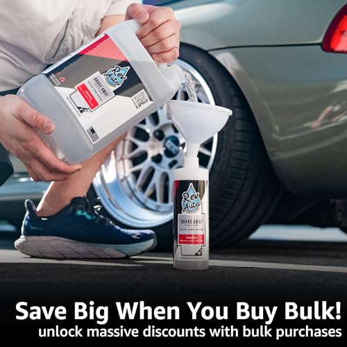 Rev Auto Wheel and Tire Cleaner (1 Gal) - Professional Car Wheel Cleaner That Removes Brake Dust and Tire Browning | Car Tire Cleaner and Rim Cleaner For Car That is Best Used With Wheel Cleaner Brush