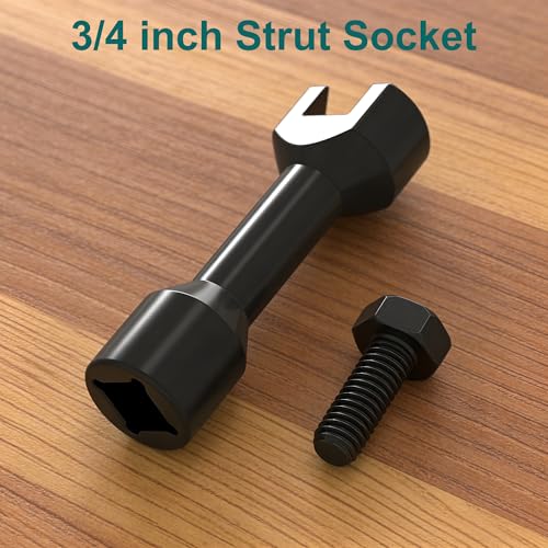3/4"(19mm) Strut Socket With 1/2" Drive for 1-5/8" Wide Strut Channels-Heat Treated Alloy Steel Forging Suspension Strut Socket Tool(Black) - color: Black