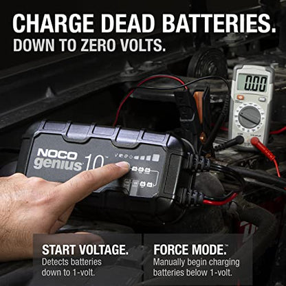 NOCO GENIUS10: 10A 6V/12V Smart Battery Charger – Automatic Maintainer,Trickle Charger&Desulfator with Overcharge Protection&Temperature Compensation – for Lead-Acid-&Lithium Batteries,(Pack of 4) - size: 10A (Pack of 4)
