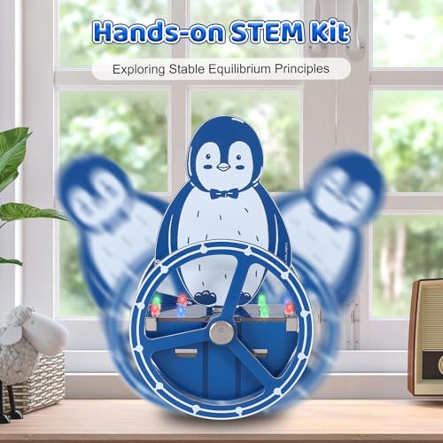 DIY Penguin Soldering Kit, Wobbling Penguin Soldering Project with Motion-Activated RGB Lights, Back to School Soldering Practice Kit for Students, Fun Electronics Project for STEM Education