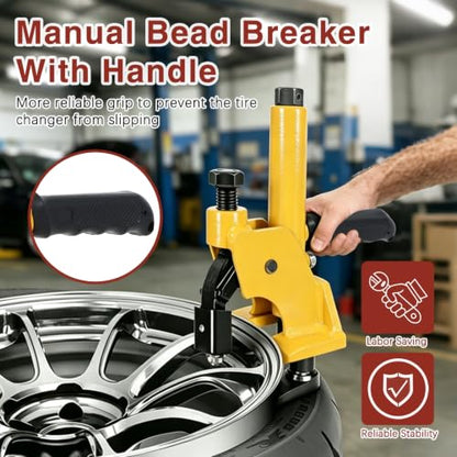 38"-42" Manual Tire Bead Breaker Tire Change Tool with Rubber Pad | All Terrain Vehicle，Easy-Operated，Lightweight and Portable，Fit for 38 and 42 Inches Tires Changer，Yellow - color: Yellow