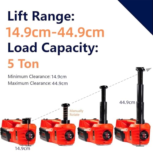 Electric Hydraulic Car Jack - Upgraded 4 in 1 Floor Jack Lift Kit 5 Ton Vehicle Trailer Truck Trolley Jack Stand Tire Change and Emergency Tyre Repair,Red Jack Only - color: Red Jack Only