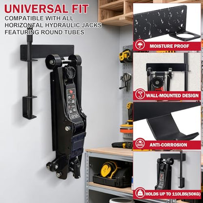 Floor Jack Stand Wall Mount Rack Organizer, Car Hydraulic Trolley Jack Stand Holder Storage Brackets for Tower Racing Trailer Accessories Tool