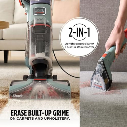 Shark CarpetXpert | Upright Carpet, Area Rug & Upholstery Cleaner | Carpet Shampooer with Handheld Spot & Stain Eliminator | 3 Cleaning Tools | Slate Green | EX151 - style: CarpetXpert HairPro + Spot & Stain