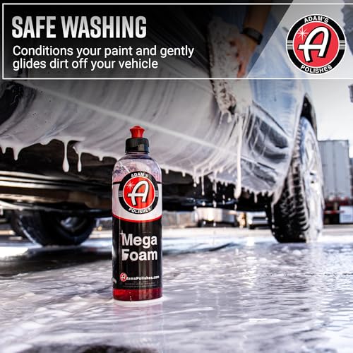 Adam's Polishes Mega Foam (16oz, 2 Pack) - Detailing pH Neutral Car Soap Washing, Concentated For Use In Car Wash Bucket, Foam Gun For Cleaning, Won't Strip Car Wax or Ceramic Coating - size: 16 Fl Oz (Pack of 2)