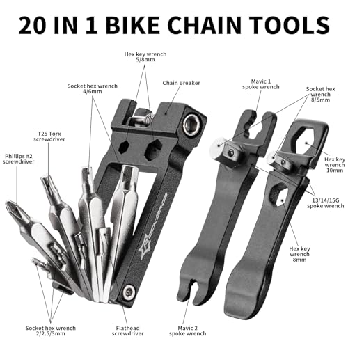 ROCKBROS 20 In 1 Bike Multi-Function Tool Kit - Allen Wrench, Tire Levers | Portable - style: 20 in 1 Tools