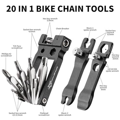 ROCKBROS 20 In 1 Bike Multi-Function Tool Kit - Allen Wrench, Tire Levers | Portable - style: 20 in 1 Tools