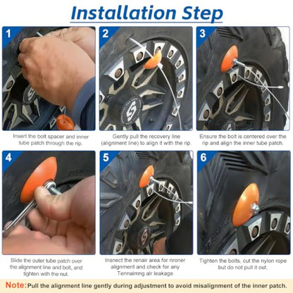 Tire Puncture Repair Kit – Portable Sidewall Emergency Repair Tool Compatible with ATV UTV SXS RZR Can-Am KRX Talon Maverick Polaris Jeep Toyota Lawnmower Zero‑Turn Tractor Trailer - color: 3 PCS