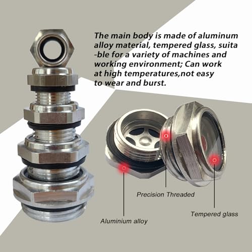 Air Compressor Oil Sight Glass G1/4'' G3/8'' G1/2'' G3/4'' G1'' 5pcs Level Gauge Compressor Sight Glass Oil Tank Gauge