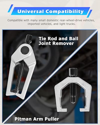 DAYUAN 5Pcs Professional Front End Service Tool Kit Ball Joint Separator | Removes Ball Joints Tie Rods & Pitman Arms Puller, Heat Treated Alloy Steel, Fits Most Cars & Light Trucks, Storage Blue Case - color: Blue