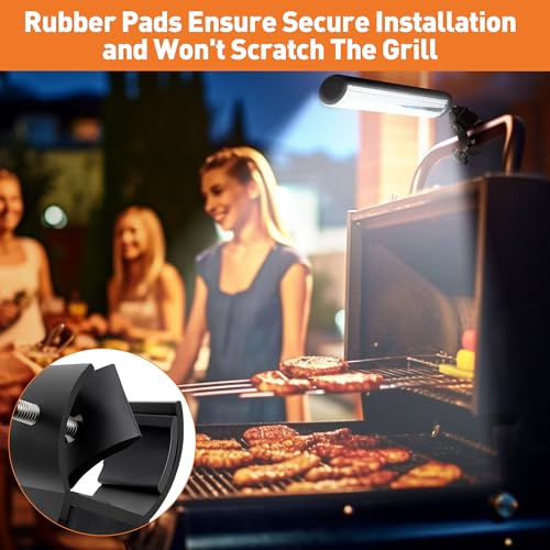 Meonum 1 Pack BBQ Grill Light Compatible with Blackstone Griddle for Outdoor Grill, Gifts for Men Dad Husband, Battery Operated Barbecue Lights with 360 Degrees Adjustable C Shape Clamp
