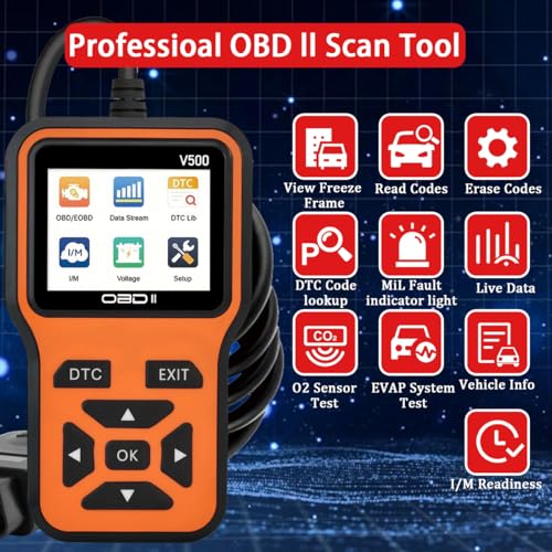 OBD2 Scanner Diagnostic Tool - Check Engine Light Code Scanner Tool with Reset, DTC, Data Stream, I/M Readiness, Car & Truck Scan Tool for All Vehicles Since 1996, escaner automotriz - color: Orange