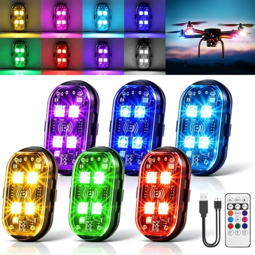 6PCS Wireless LED Strobe Lights, Upgraded 4LEDs RGB Lights for Cars Trucks | Create Brighter Lighting Effects for Vehicle Customization, 6PCS Rechargeable Lights for Motorcycles Camping - size: 6PCS (Upgraded 4LEDs)