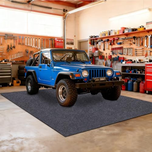 Garage Floor Mat， (8.53 x 20 FT) Protect Garage Shop Floor Surface，Floor Mat for Golf Carts，Premium Absorbent Oil Mat—Soft Absorbent Fabric and Waterproof Backing，Reusable/Washable - size: 8.53 x 20 FT