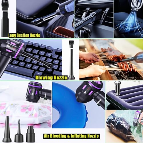 Airpollo® Car Vacuum Portable Cordless Handheld Cleaner Aspiradora para Carro, 4 in 1 with LED Screen V2 Portable 29000 Pa Suction Air Blower, Rechargeable High Power for Home, Long Lasting Battery