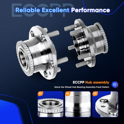 ECCPP 2-Piece 512269 Rear Wheel Hub Bearing for Mazda Protege 2000-2003 | for Mazda MPV 1989-2006 5 lugs w/ABS Sensor Pre-Greased Sealed - size: 512269*2