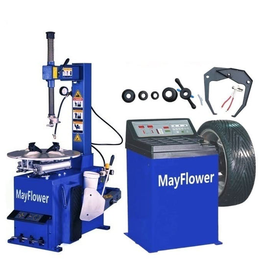 Mayflower - 1.5 HP Tire Changer Wheel Changers Machine Balancer Rim Clamp Combo 560 680/1 Year Full Warranty