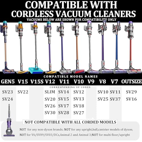 Attachment Kits for Dyson Vacuum Cleaner,Hose,Crevice Tool,Dryer Lint Vac Attachment for Dyson V15 V15s V11 V8 V9 V7 V10 V12 Detect Cyclone Absolute Cordless Handheld Vacuum Cleaner - size: All in One Cleaning Kit