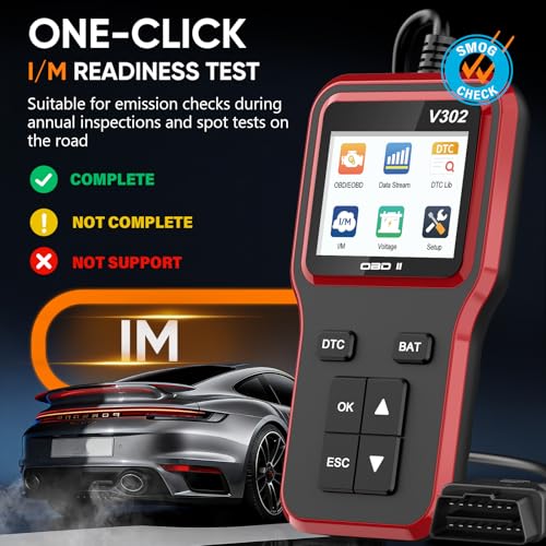 OBD2 Scanner with Battery Tester - Vehicle Code Reader for Check Engine Light, Plug and Play, Car Scanner Diagnostic Tool for All OBDII Vehicles After 1996
