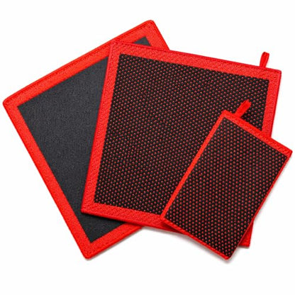 3-in-1 Clay Towel Kit for Car Detailing, 12" x 12" Clay Towels & Clay Mitt, Upgraded Rubber Polymer Coating, Synthetic Clay Bar Alternative, Remove Iron Dust, Bugs, Tree Sap & Contaminants