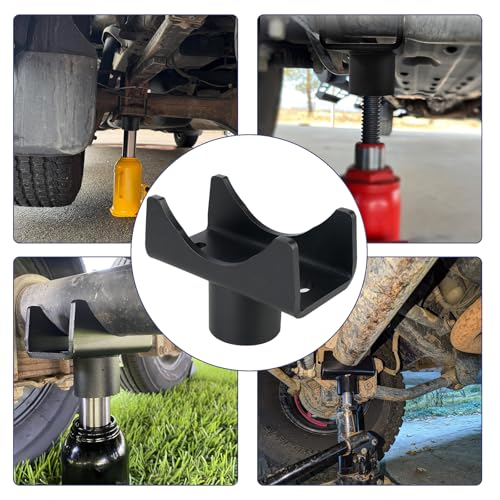 Bottle Jack Adapter, Axle Saddle for 2", 3", 4" Round & 2" Square Tube, Bottle Jack Extension for RV Trailer, Within 1.5" Lifting Platform, Garage, Farm & Ranch - color: Black