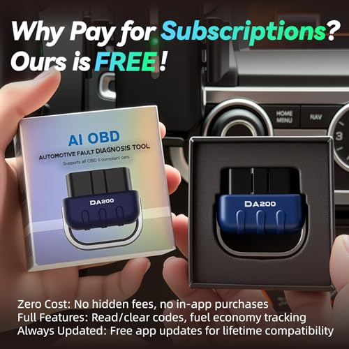 OBD2 Scanner Bluetooth Diagnostic Tool,Car Code Reader for Vehicles | Wireless Check Obd II Scanner for iOS & Android, No Subscription Fee, Fit for All OBDII Protocol Cars 1996+