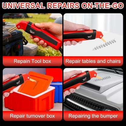 CHICIRIS Plastic Welding Kit 5-In-1 Welder with Heat Cutting Shaping Tools for Home Automotive Bumper Repairing (US Plug 110V) - color: Red
