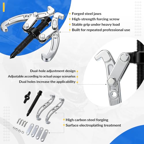 Flutesan 4 Way 2 Jaw Puller Reversible Gear Puller 2-ton 4-inch Heavy Duty Carbon Steel Bearing Gear Wheel Pulley Tool for Bearing, Flywheel, Automotive Machine Remover