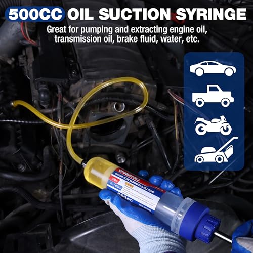 WORKPRO 200CC Manual Fluid Extractor, Multi-Purpose Oil Syringe Suction Pump, Manual Extraction and Filling Pump, Automotive Oil Syringe - size: 200cc