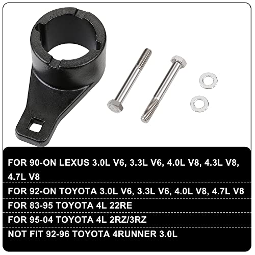 Crankshaft Damper Pulley with 2PCS Crank, Harmonic Damper Pulley Holding Holder Tool for Lexus Toyota 3.0L V6, 3.3L V6, 4.0L V8, 4.3L V8, 4.7L V8