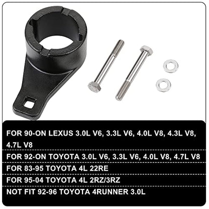 Crankshaft Damper Pulley with 2PCS Crank, Harmonic Damper Pulley Holding Holder Tool for Lexus Toyota 3.0L V6, 3.3L V6, 4.0L V8, 4.3L V8, 4.7L V8