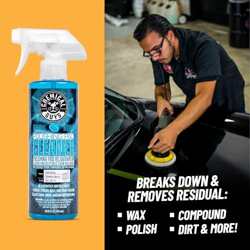 Chemical Guys 6.5" Buffing Pad Sampler Kit - 4 Piece Detailing Set with 3 Professional Foam Pads and 16 oz Polishing Pad Cleaner - Works with Dual Action and Rotary Polishers Using 6" Backing Plates - size: 6.5"