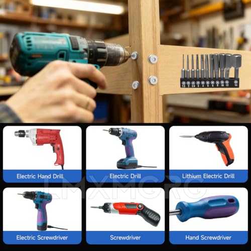 11PCS Hex Head Allen Wrench Drill Bit Set,Metric Hex Bit Set,1/4 Inch Square Shank Impact CNC Machined Screwdriver Bits(50mm) - color: 11pcs Hex Head