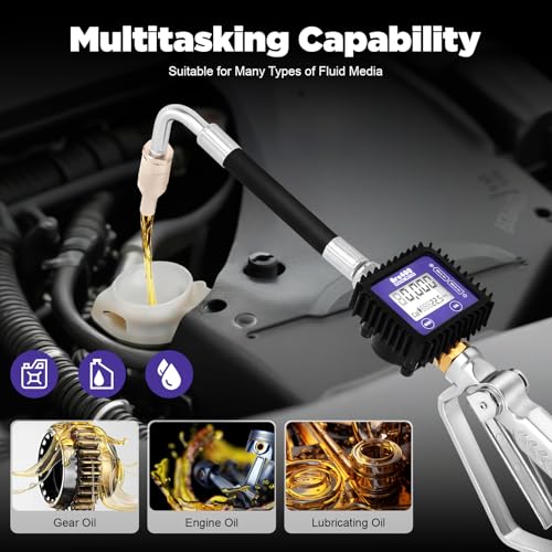 Electronic Oil Metering Gun, Digital Oil Control Valve Meter Nozzle, Pneumatic Oil Gun Quantitative Fueling Gun Oil Gun with Gauge, Control Valve Fuel Oil Transfer Gun - color: Style-A
