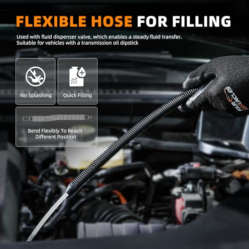 FOUR UNCLES Transmission Fluid Pump - Pneumatic Transmission Fluid Extractor and Dispenser with 15 Metal ATF Adapters and Pressure Gauge for Automotive Use, Transmission Fluid Transfer Pump Kit - size: 10L