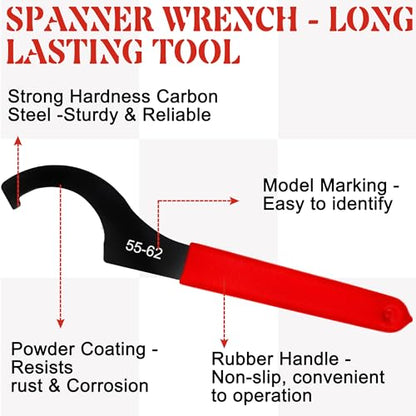 9Pcs Coilover Adjustment Spanner Wrench Tool Set for Motorcycle Shock, Red | Carbon Steel; Easy to Carry; Wide Compatibility; Efficient Work； Easy to Use - color: Red