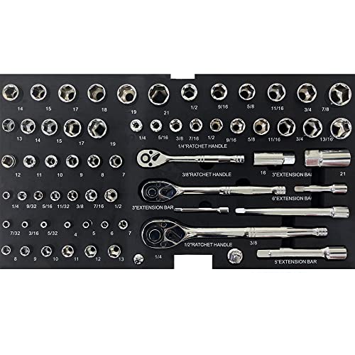 339 Piece Kits Tool Set Heavy Duty Metal Mechanic Box,Tool Box with Handle 3-Drawer and Top Storage, Drawers Tool Case for Garage, Warehouse, Workshop Maintenance, Repair Shop(Black&Red) - size: 439pcs - Black&Red