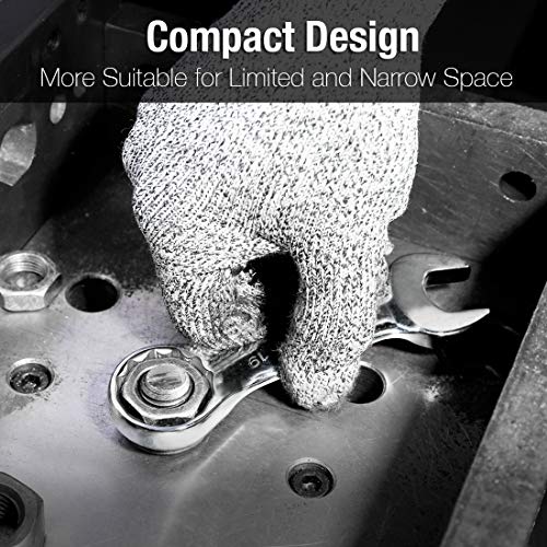 DURATECH Stubby Combination Wrench Set, Metric, 12-Piece, 8-19mm, 12 Point, CR-V Steel, with Rolling Pouch - size: 12-Piece, Metric